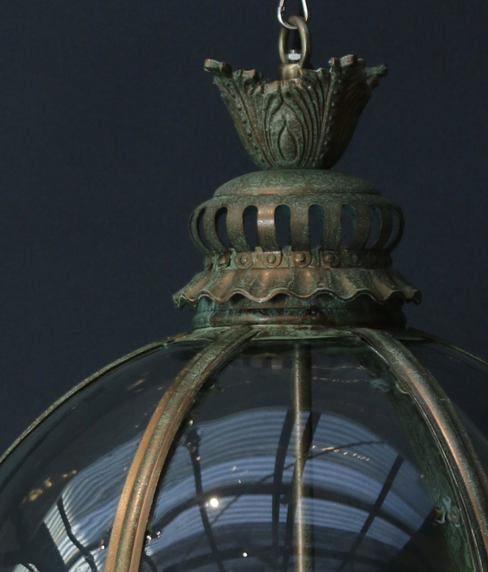 Globe Lion Lantern // Verdigris 